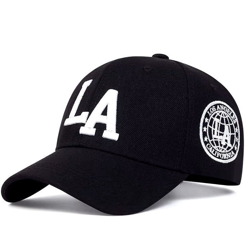LA Baseball Cap Black White