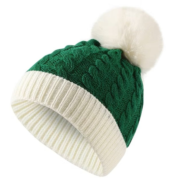 Kids Bobble Hat Green or Red